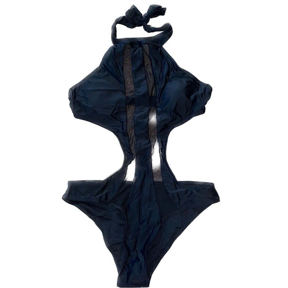 Womens One Piece Bikini - Black - Medium